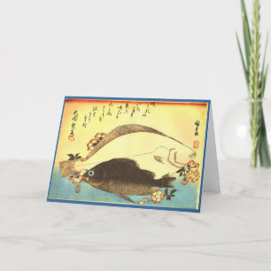 Hirame & Mebaru - Japanse visafdruk van Hiroshige Kaart