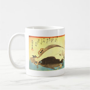 Hirame & Mebaru - Japanse visafdruk van Hiroshige Koffiemok