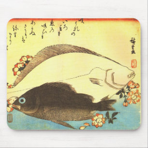 Hirame & Mebaru - Japanse visafdruk van Hiroshige Muismat