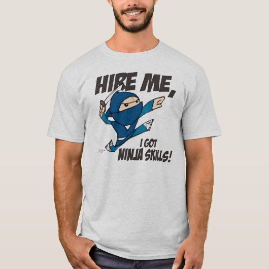 Hire me Mr Ninja T-shirt (Voorkant)