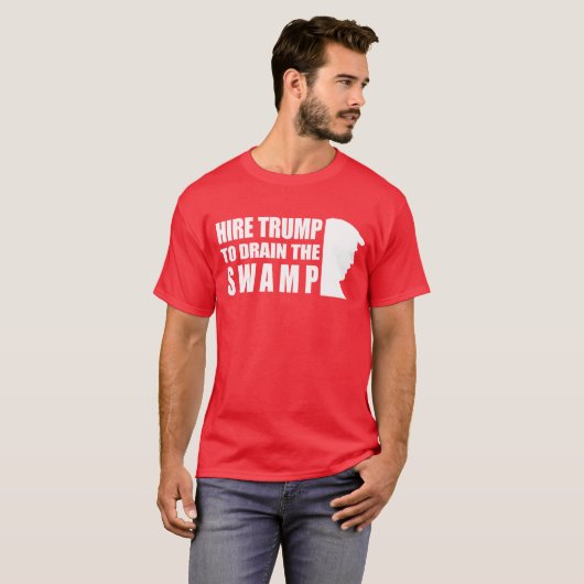 Hire Trump om de moeras te tekenen T-shirt (Voorkant volledig)
