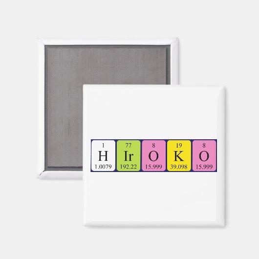 Hiroko periodiek table name magnet (Voorkant / Achterkant)