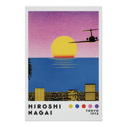 Hiroshi Nagai Inspired City Pop Travel Poster (Voorkant)