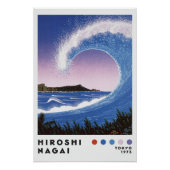 Hiroshi Nagai Inspired Ocean Wave Retro Art Print Perfect Poster (Voorkant)