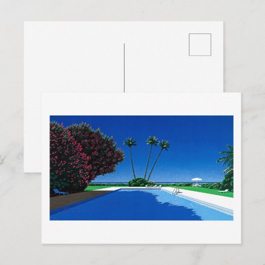 hiroshi nagai kunstschilders pop stad en vliegtuig briefkaart (Voorkant / Achterkant)