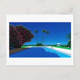 hiroshi nagai kunstschilders pop stad en vliegtuig briefkaart