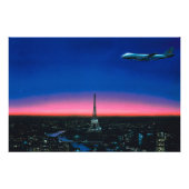 hiroshi nagai kunstschilders pop stad en vliegtuig foto afdruk (Voorkant)