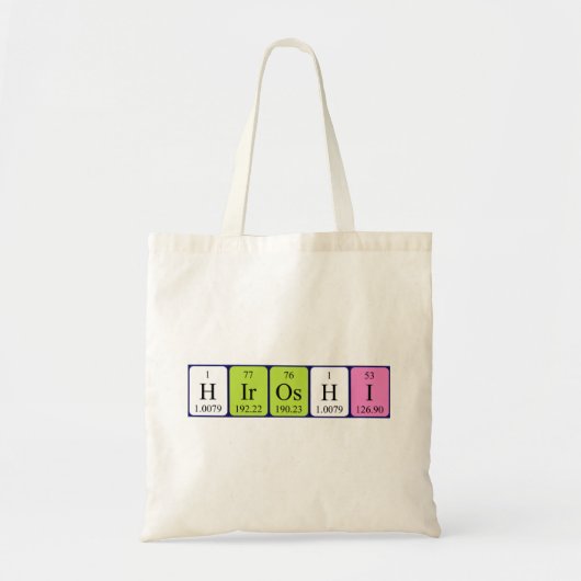 Hiroshi periodieke tabelnaam canvas tas (Voorkant)