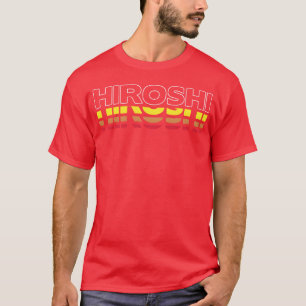 Hiroshi voornaam grappige vintage zonsondergang Hi T-shirt