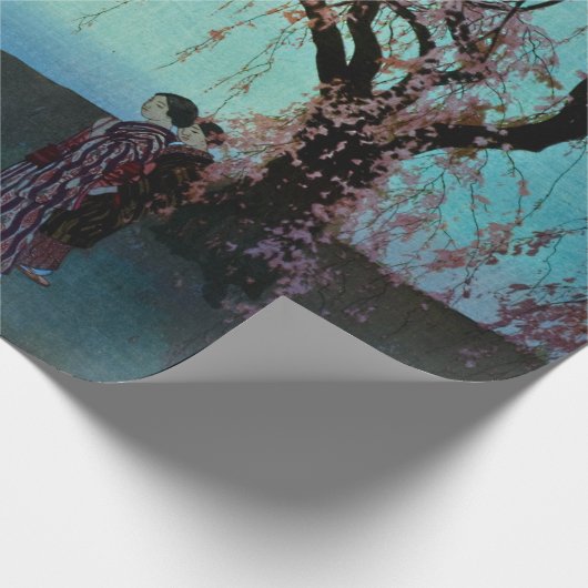 Hiroshi Yoshida Kumoi Cherry Trees Cadeaupapier (Hoek)