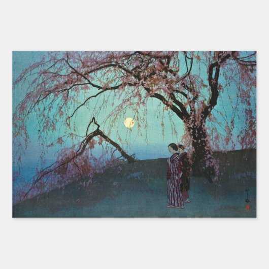 Hiroshi Yoshida Kumoi Cherry Trees Wrapping Paper (Voorkant 3)
