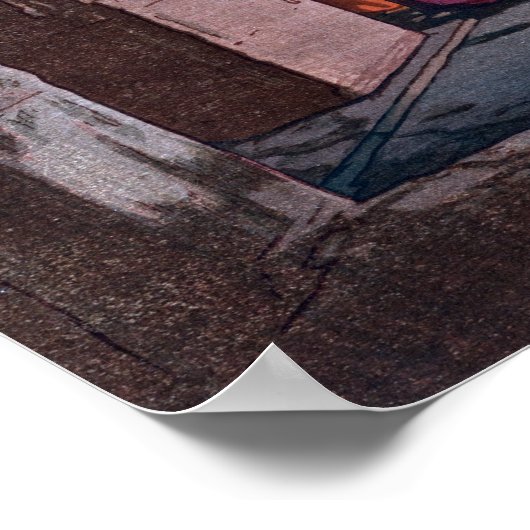 Hiroshi Yoshida Third Cave Temple in Ellora Poster (Hoek)