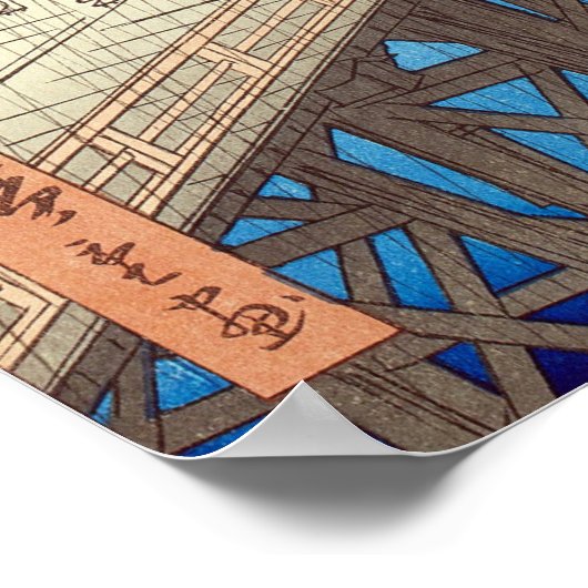 Hiroshige - Ando Downpour at Ohashi Bridge Poster (Hoek)