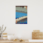Hiroshige - Ando Regenbui bij Ohashi-brug Poster (Keuken)
