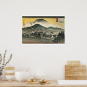 Hiroshige - Avond Uitzicht van een tempel in de he Poster (Keuken)