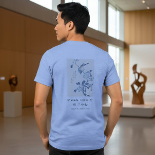 Hiroshige Camellia en Vogel Ukiyo-e Kunst Lichtbla Tri-Blend Shirt