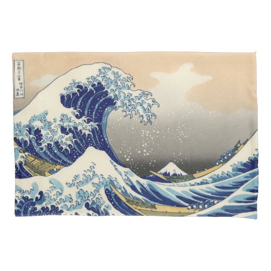 Hiroshige de Grote Golf van Kanagawa Kussensloop (Voorkant)