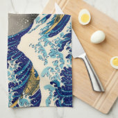 Hiroshige de Grote Golf van Kanagawa Theedoek (Quarter Fold)