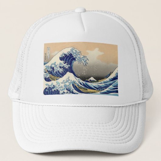 Hiroshige de Grote Golf van Kanagawa Trucker Pet (Voorkant)