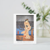 Hiroshige Evening op de Sumida River Japans Kunst Briefkaart (Staand voorkant)