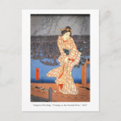Hiroshige Evening op de Sumida River Japans Kunst Briefkaart (Voorkant)