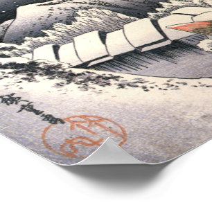 Hiroshige, Evening Snow in Kanbara Poster
