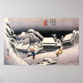 Hiroshige, Evening Snow in Kanbara Poster (Voorkant)