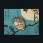 Hiroshige - Gehoornde uil esdoorn tak Deurmat<br><div class="desc">Small Horned Owl on Maple Branch under Full Moon - Utagawa Hiroshige,  Woodblock print; inkt en kleur op papier,  1834</div>