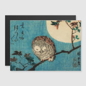 Hiroshige - Gehoornde Uil Maple Branch Magnetische (Voorkant / Achterkant)
