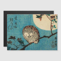 Hiroshige - Gehoornde Uil Maple Branch Magnetische