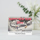 Hiroshige - Gelukkig Nieuwjaar / Avondsneeuw Kanba Briefkaart (Staand voorkant)