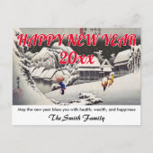 Hiroshige - Happy New Year / Evening Snow Kanbara Briefkaart (Voorkant)