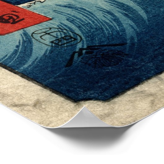 Hiroshige Het zee in Satta in de provincie Suruga Poster (Hoek)