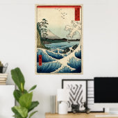 Hiroshige Het zee in Satta in de provincie Suruga Poster (Thuiskantoor)