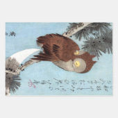 Hiroshige - Horned Owl, Pine, en Crescent Moon Inpakpapier Vel (Voorkant 3)