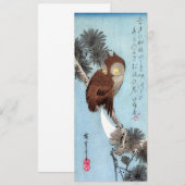 Hiroshige - Horned Owl, Pine, en Crescent Moon Kaart (Voorkant / Achterkant)