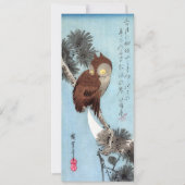 Hiroshige - Horned Owl, Pine, en Crescent Moon Kaart (Voorkant)