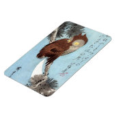 Hiroshige - Horned Owl, Pine, en Crescent Moon Magneet (Linkerzijde)