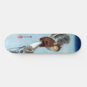 Hiroshige - Horned Owl, Pine, en Crescent Moon Persoonlijk Skateboard (Horizontaal)