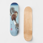 Hiroshige - Horned Owl, Pine, en Crescent Moon Persoonlijk Skateboard (Voorkant)