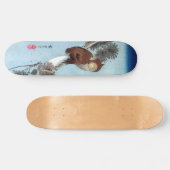 Hiroshige - Horned Owl, Pine, en Crescent Moon Persoonlijk Skateboard (Horizontaal)