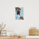 Hiroshige - Horned Owl, Pine, en Crescent Moon Poster (Keuken)