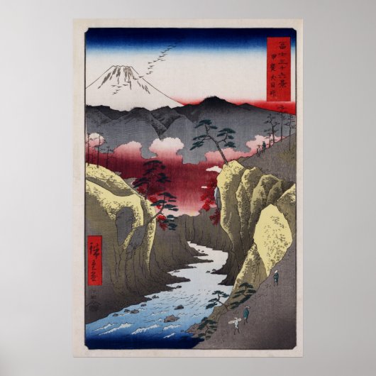 Hiroshige Inume Pass in de provincie Kai Poster (Voorkant)