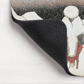 Hiroshige Japan SneeuwWaterverf Mousepad Muismat (Hoek)