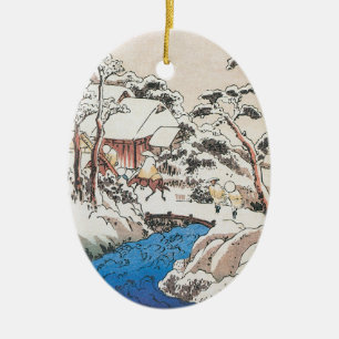 Hiroshige Japanse fijne kerst Keramisch Ornament