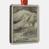  Hiroshige Japanse kerstversiering Metalen Ornament (Rechts)