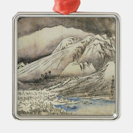 Hiroshige Japanse kerstversiering Metalen Ornament (Voorkant)