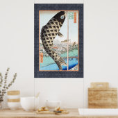 Hiroshige Koi Japanese Ukiyo-e Art Poster (Keuken)