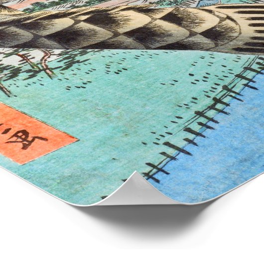 HIroshige Koi Kite Suido Bridge Poster (Hoek)