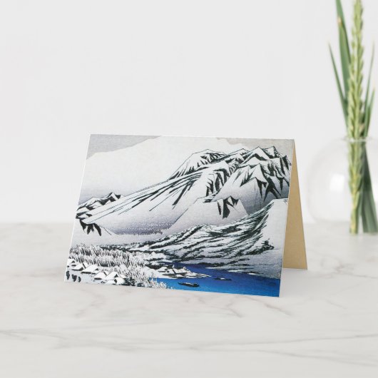 Hiroshige Lingering Snow-kerstkaarten Feestdagen Kaart (Voorkant)